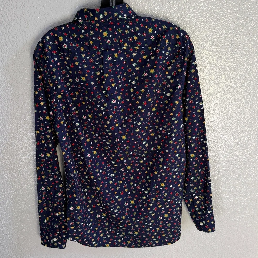 J.Crew Men Floral Slim Secret Wash Cotton Poplin Shirt Size Small